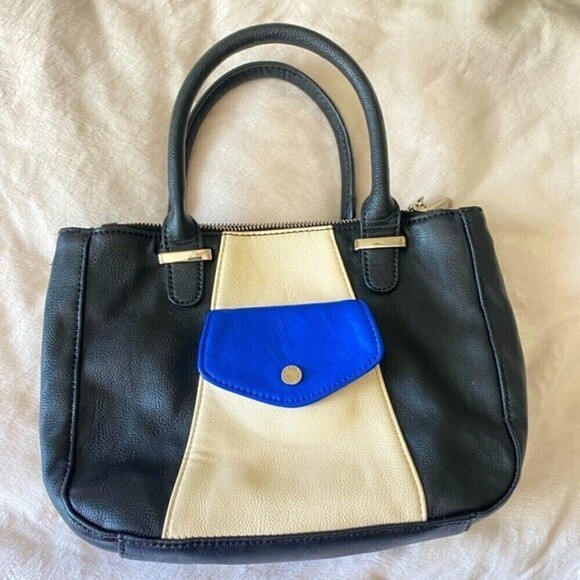 Steve Madden Small Faux Leather Colorblock Handbag Crossbody Strap Multi Pockets - Picture 2 of 12